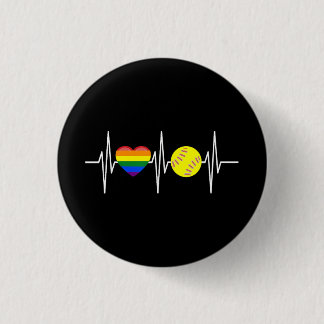 Badge Rond 2,50 Cm Chemise de softball gay Joueur de softball Fierté 