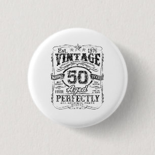Badge Rond 2,50 Cm Chemise édition limitée vintage 1976 âgée de 50 an