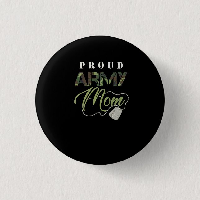 Badge Rond 2,50 Cm Chemise maman de l'Armée Fière | Mignonne T-shirt  (Devant)