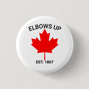 Badge Rond 2,50 Cm Chemise vers le haut   Le Canada fort   Appuyer le