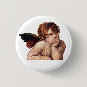 Badge Rond 2,50 Cm Chérubins, anges ailés peinture de Raffael