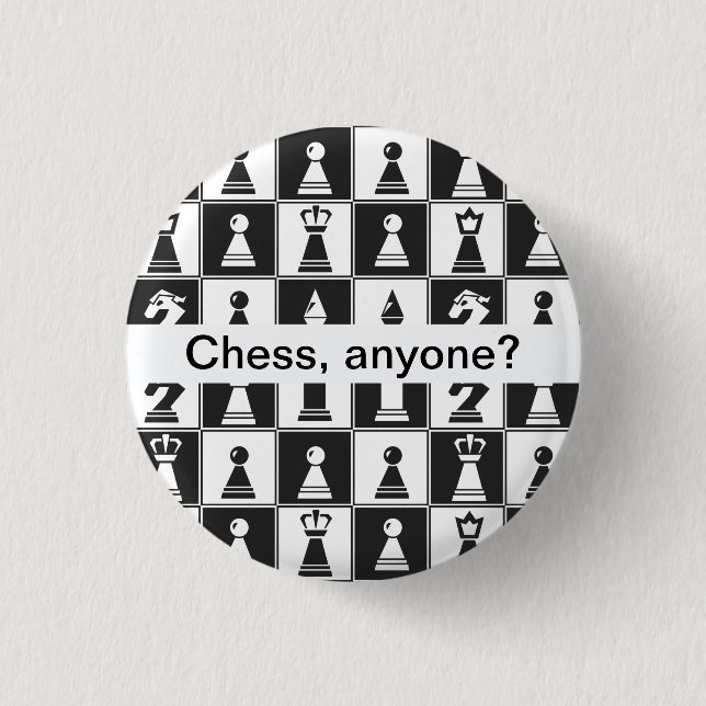 Badge Rond 2,50 Cm Chess Pieces Design Button (Devant)