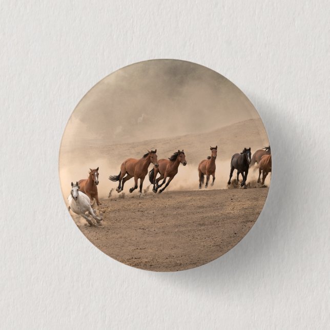 Badge Rond 2,50 Cm Cheval dans l'automne II (Devant)