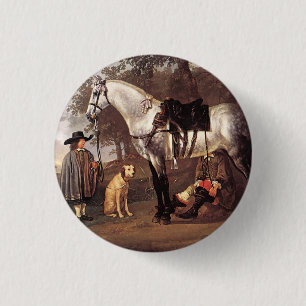 Badge Rond 2,50 Cm Cheval dans un paysage Aelbert Cuyp
