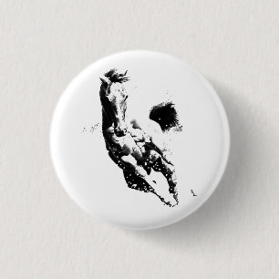 Badge Rond 2,50 Cm Cheval de course