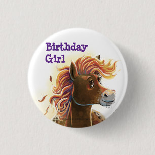 Badge Rond 2,50 Cm Cheval de feu