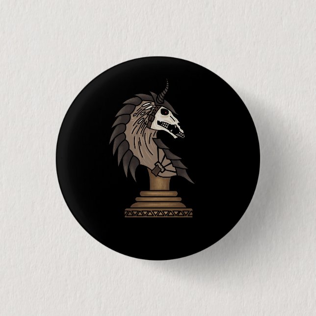 Badge Rond 2,50 Cm Chevalier noir (Devant)