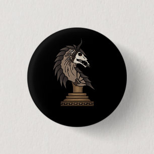 Badge Rond 2,50 Cm Chevalier noir