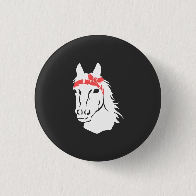 Badge Rond 2,50 Cm Chevaux (Devant)