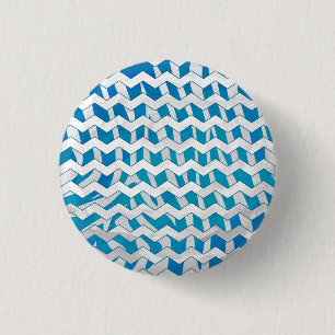 Badge Rond 2,50 Cm Chevron bleu et blanc Zebra