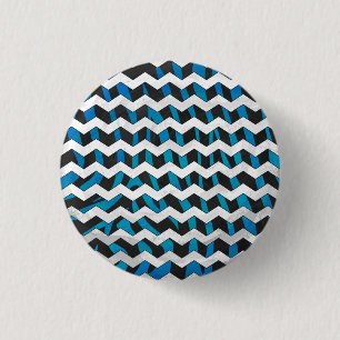 Badge Rond 2,50 Cm Chevron Zèbre Noir et Bleu