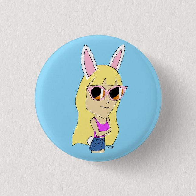 Badge Rond 2,50 Cm chibi bunnygirl (Devant)
