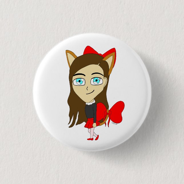 Badge Rond 2,50 Cm chibi catgirl (Devant)