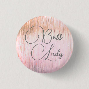 Badge Rond 2,50 Cm Chic rose Verre Frosted Boss Dame