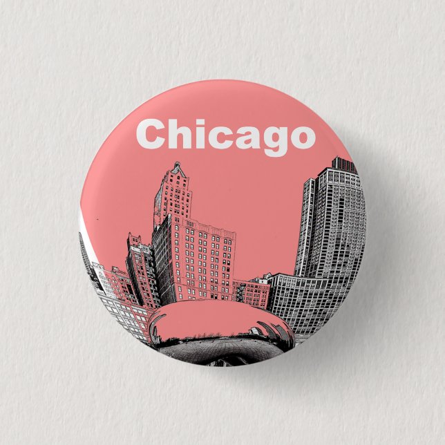 Badge Rond 2,50 Cm Chicago boutonne le Pin de cru (Devant)