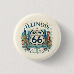 Badge Rond 2,50 Cm Chicago Floral Route 66 Midwest Boho Humeur