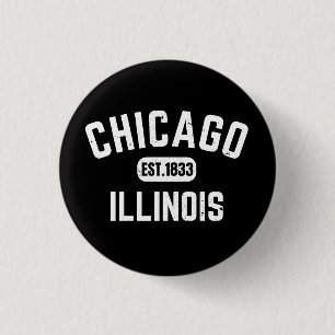 Badge Rond 2,50 Cm Chicago Illinois