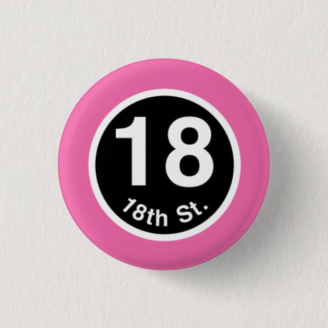 Badge Rond 2,50 Cm Chicago L 18ème ligne rose de St (Devant)