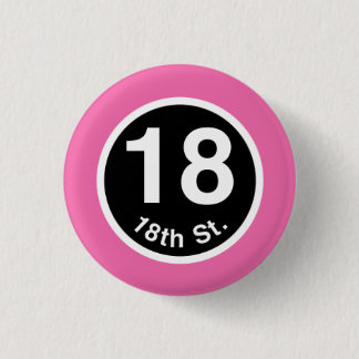 Badge Rond 2,50 Cm Chicago L 18ème ligne rose de St