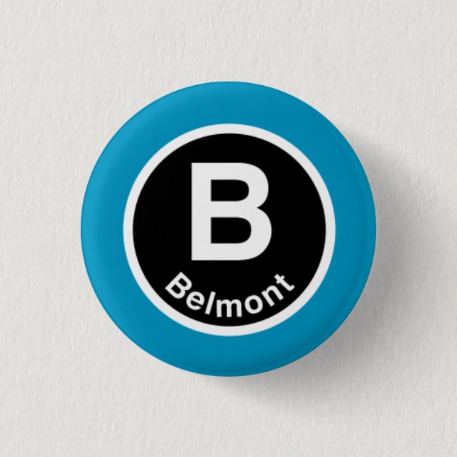 Badge Rond 2,50 Cm Chicago L Belmont Blue Line (Devant)
