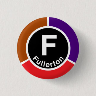 Badge Rond 2,50 Cm Chicago L brun de Fullerton/ligne des pourpres