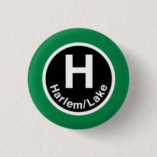 Badge Rond 2,50 Cm Chicago L Harlem L vert