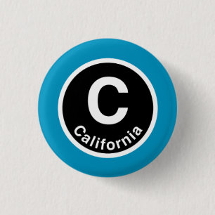 Badge Rond 2,50 Cm Chicago L la Californie Blue Line