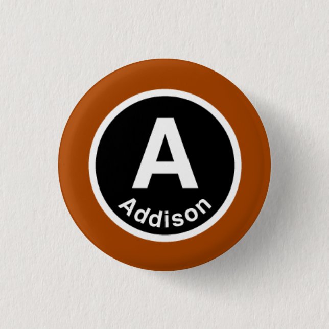 Badge Rond 2,50 Cm Chicago L ligne Brown d'Addison (Devant)