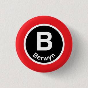 Badge Rond 2,50 Cm Chicago L ligne rouge de Berwyn