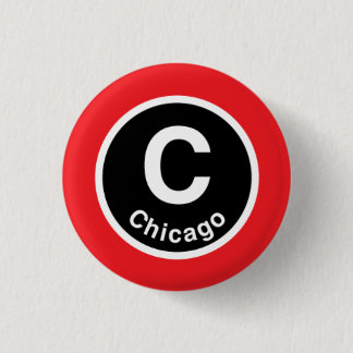 Badge Rond 2,50 Cm Chicago L ligne rouge de Chicago
