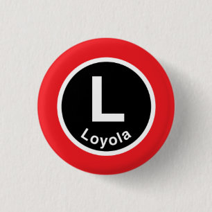 Badge Rond 2,50 Cm Chicago L ligne rouge de Loyola