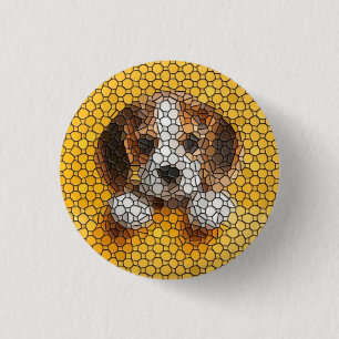 Badge Rond 2,50 Cm Chien, Beagle, animal de compagnie