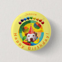 Chien d'anniversaire mignon (personnalisé)