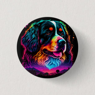 Badge Rond 2,50 Cm Chien de Montagne bernois lumineux et magnifique