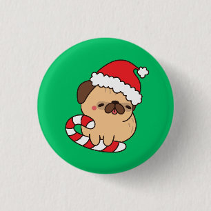 Badge Rond 2,50 Cm Chien de Noël