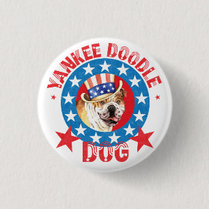 Badge Rond 2,50 Cm Chien de taule patriotique