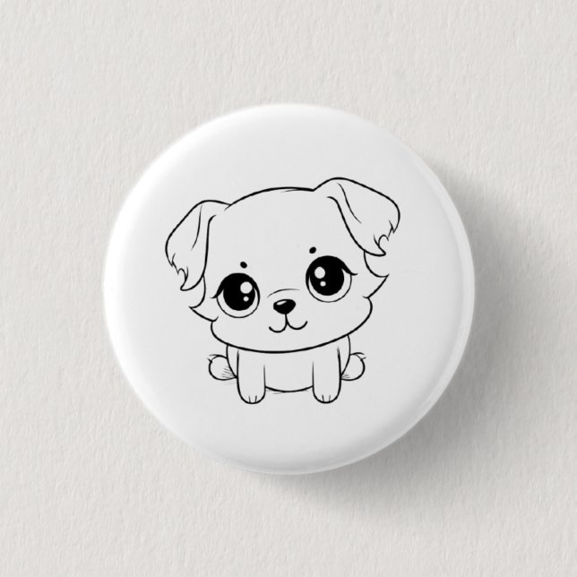 Badge Rond 2,50 Cm Chien Mignon  (Devant)