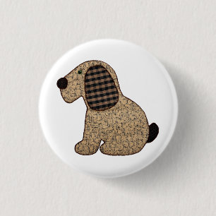 Badge Rond 2,50 Cm Chien mignon de guingan de style campagnard