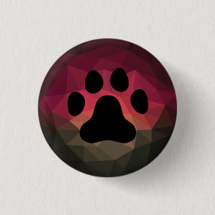 Badge Rond 2,50 Cm Chien patte, empreinte animale design coloré golf 