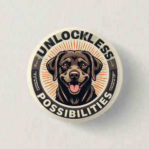 Badge Rond 2,50 Cm Chien symbolisant l'optimisme et les possibilités