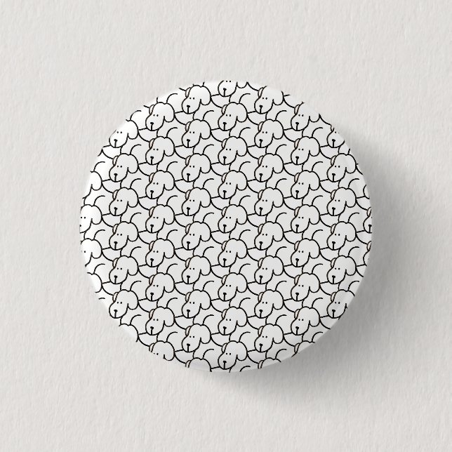 Badge Rond 2,50 Cm Chiens drôles de dessin animé assis (Devant)