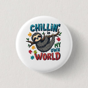 Badge Rond 2,50 Cm Chilling dans mon monde Sensibilisation sur l'auti