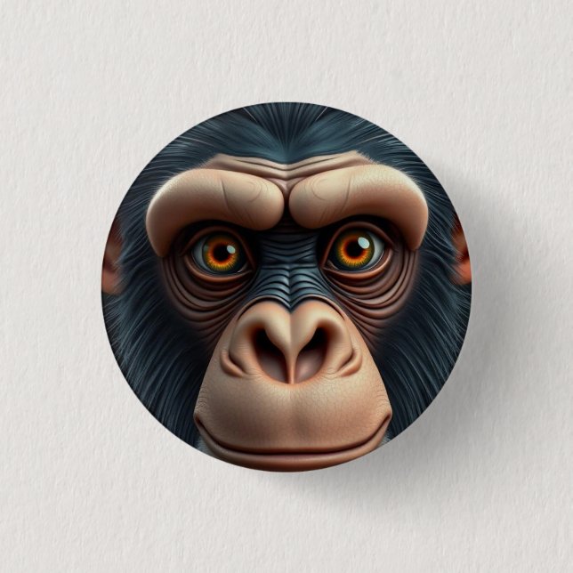 Badge Rond 2,50 Cm Chimpanzé fou mignon (Devant)