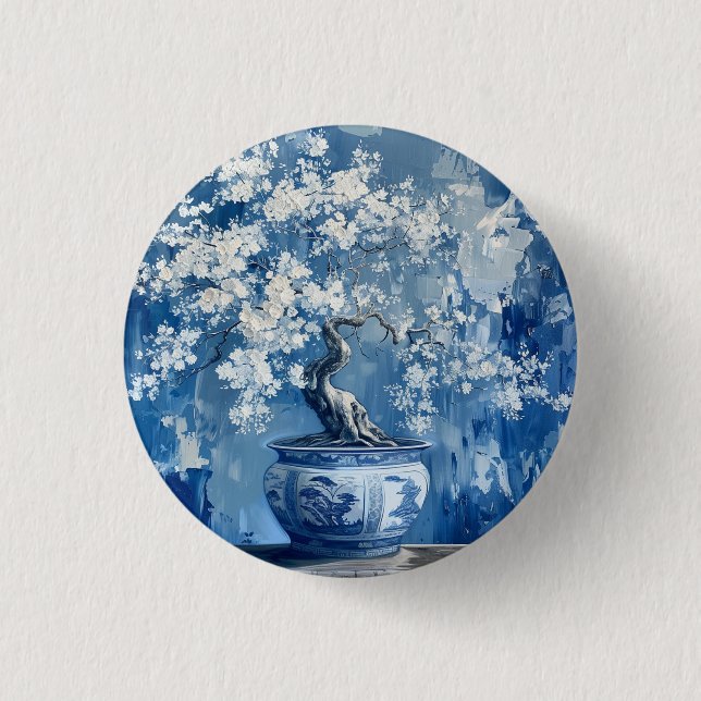 Badge Rond 2,50 Cm Chine Chinoiserie Cerise (Devant)