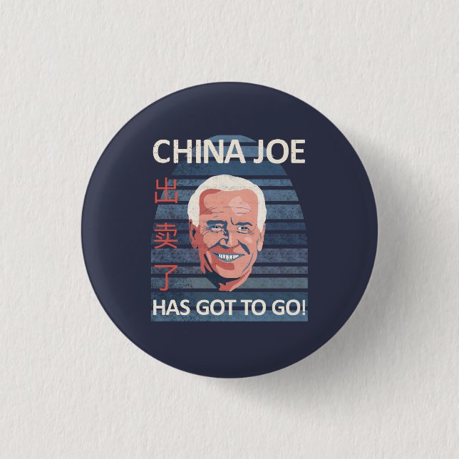 Badge Rond 2,50 Cm Chine Joe Doit Faire Face À Biden (Devant)