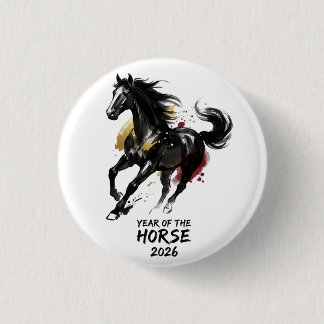 Badge Rond 2,50 Cm Chinese New Year 2026 Horse Art