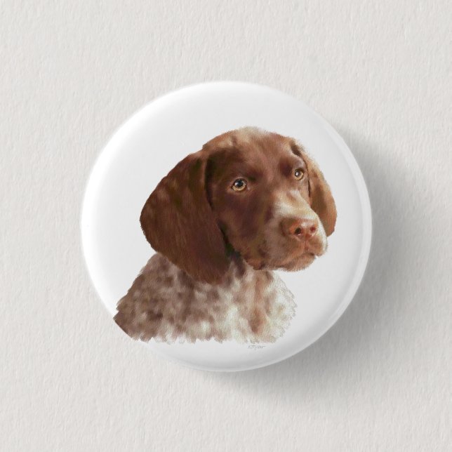 Badge Rond 2,50 Cm Chiot à aire courte allemand (Devant)
