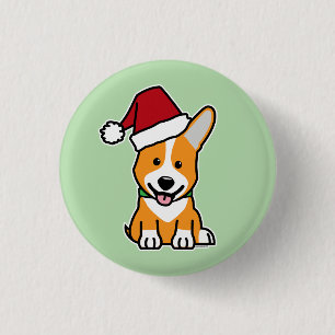 Badge Rond 2,50 Cm chiot de chien Corgi Pembroke gallois chapeau de N