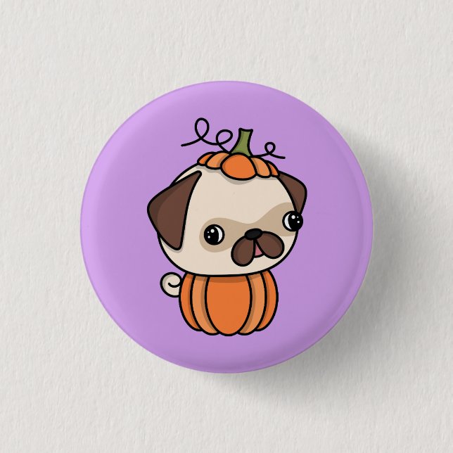 Badge Rond 2,50 Cm Chiots citrouille (Devant)