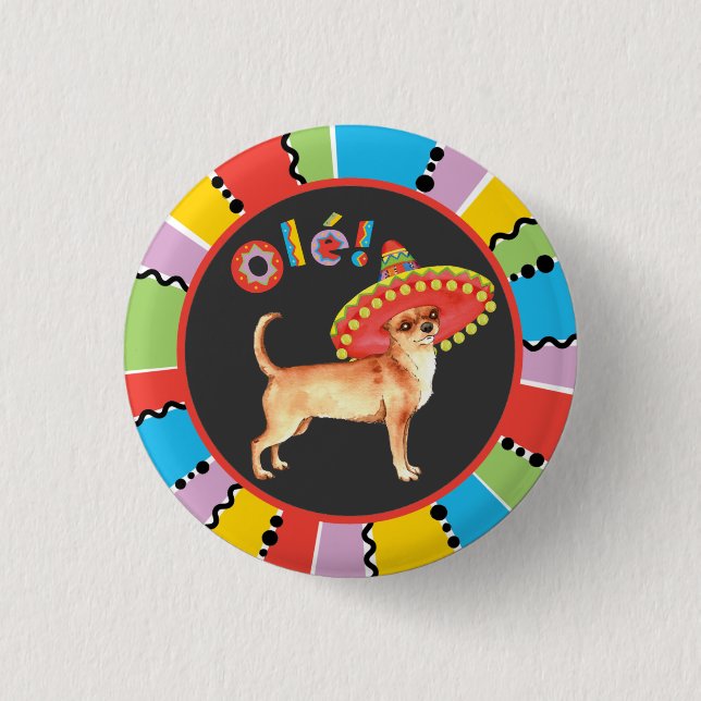 Badge Rond 2,50 Cm Chiwawa de fiesta (Devant)